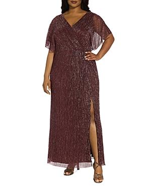 Adrianna Papell Plus Metallic Blouson Gown