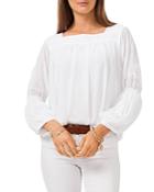 Vince Camuto Square Neck Chiffon Blouse