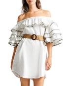 Ted Baker Meiyah Off-the-shoulder Ruffle Linen Dress