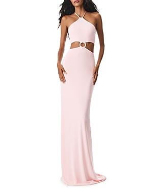 Alice And Olivia Marguerite Cutout Halter Maxi Dress
