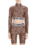 Versace Jeans Couture Leopard Print Cropped Top