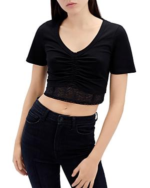 Jonathan Simkhai Aida Ruched Front Crop Top