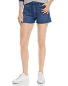 Mother The Tomcat Patch Pocket Frayed Denim Shorts In Three Little Ships