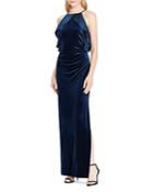 Lauren Ralph Lauren Ruffle-trimmed Velvet Gown