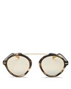 Dior Homme Diorsystems Mirrored Brow Bar Round Sunglasses, 49mm