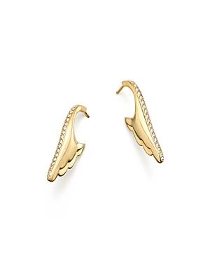 Temple St. Clair 18k Yellow Gold Wing Pave Diamond Earrings - 100% Exclusive