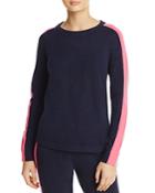 Minnie Rose Striped-sleeve Cashmere Sweater