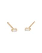 Zoe Chicco 14k Yellow Gold Diamond Baguette Stud Earrings