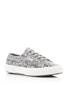 Superga Coated Snake-print Lace Up Sneakers