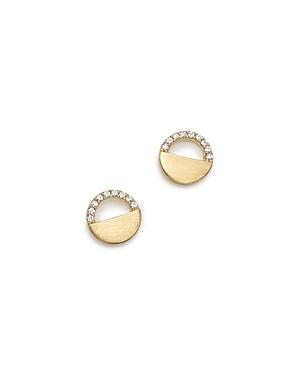 Bloomingdale's Diamond Half Circle Stud Earrings In 14k Yellow Gold, 0.10 Ct. T.w - 100% Exclusive