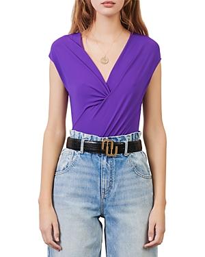 Maje Tender Draped Stretch Bodysuit