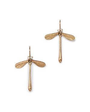 Annette Ferdinandsen Design 14k Yellow Gold & Tk Seed Pearl Damselfly Earrings