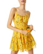 Alice+olivia Lai Smocked Floral Dress