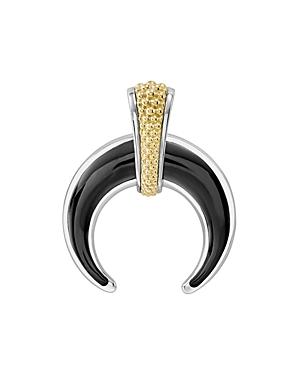 Lagos 18k Gold & Sterling Silver Eclipse Onyx Crescent Pendant