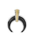 Lagos 18k Gold & Sterling Silver Eclipse Onyx Crescent Pendant