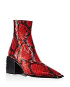 Alexander Wang Women's Parker Snake-embossed Leather Ankle Boots