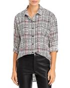 Karl Lagerfeld Paris Oversized Plaid Blouse