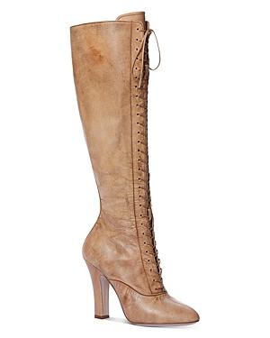 Miu Miu Women's Calzature Donna Lace Up High-heel Boots