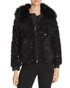 Emporio Armani Sequined Hooded Bomber Jacket