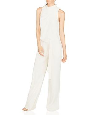 Halston Sleeveless Cowl Neck Draped Jumpsuit