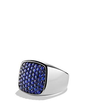 David Yurman Pave Signet Ring With Sapphires