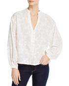 Cupcakes And Cashmere Acacia Embroidered Peasant Top