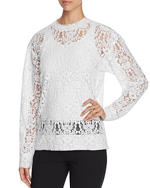 Dkny Sheer Flocked Lace Pullover