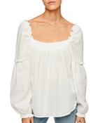 7 For All Mankind Square Neck Ruffled Top