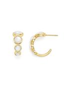Ippolita 18k Yellow Gold Lollipop Multi-stone Hoop Earrings In Mother-of-pearl