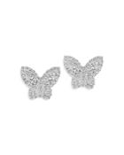 Bloomingdale's Butterfly Stud Earrings In 14k White Gold, 0.75 Ct. T.w. - 100% Exclusive