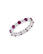 Bloomingdale's Ruby & Diamond Eternity Band In 14k White Gold - 100% Exclusive