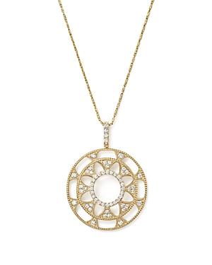 Diamond Deco Circle Pendant Necklace In 14k Yellow Gold, 1.0 Ct. T.w. - 100% Exclusive