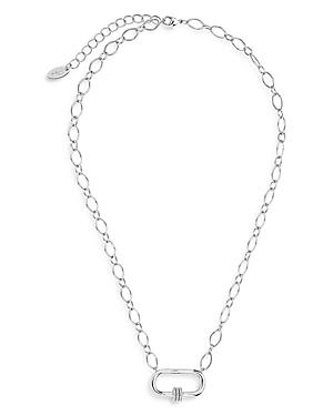 Sterling Forever Carabiner Pendant Necklace, 16