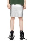 Zadig & Voltaire Jaden Deluxe Silver Leather Skirt