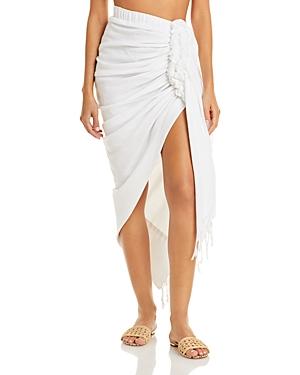 Just Bee Queen Tulum Ruched Fringed Skirt