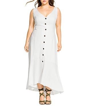 City Chic Plus Sweety Button Maxi Dress