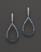 Sapphire And Diamond Ombre Teardrop Earrings In 14k White Gold - 100% Exclusive