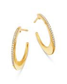 Bloomingdale's Diamond Hoop Earrings In 14k Yellow Gold, 0.10 Ct. T.w. - 100% Exclusive