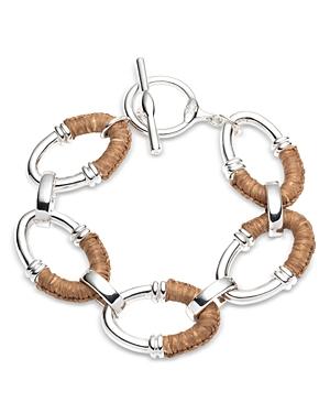Ralph Lauren Raffia-wrapped Oval Link Bracelet