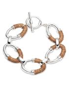 Ralph Lauren Raffia-wrapped Oval Link Bracelet