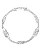 Bloomingdale's Diamond Bezel Triple Chain Bracelet In 14k White Gold, 0.7 Ct. T.w. - 100% Exclusive