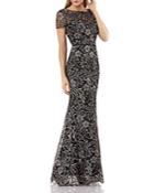 Js Collections Embroidered Mermaid Gown