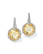 Judith Ripka Sterling Silver Eclipse Earrings With Canary Crystal