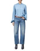 Lafayette 148 New York Layla Bishop Sleeve Blouse