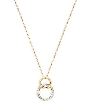 Bloomingdale's Diamond Double Circle Pendant Necklace In 14k Yellow Gold, 0.20 Ct. T.w. - 100% Exclusive