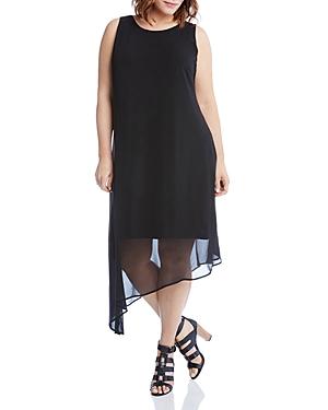 Karen Kane Plus Asymmetric Overlay Dress