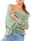 Free People Close To You Cotton Waffle Knit Top