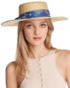 August Hat Company Paisley-trim Straw Boater Hat - 100% Exclusive