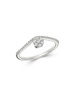 Bloomingdale's Cluster Diamond Chevron Ring In 14k White Gold, 0.20 Ct. T.w. - 100% Exclusive
