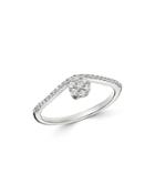 Bloomingdale's Cluster Diamond Chevron Ring In 14k White Gold, 0.20 Ct. T.w. - 100% Exclusive